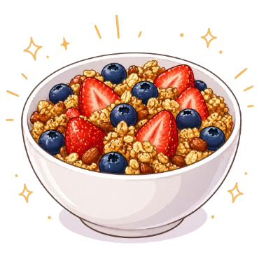 Granola bowl cartoon
