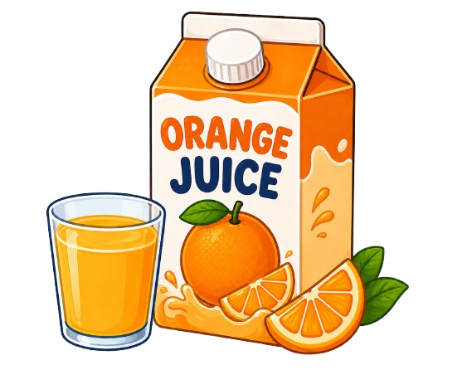 Orange juice cartoon